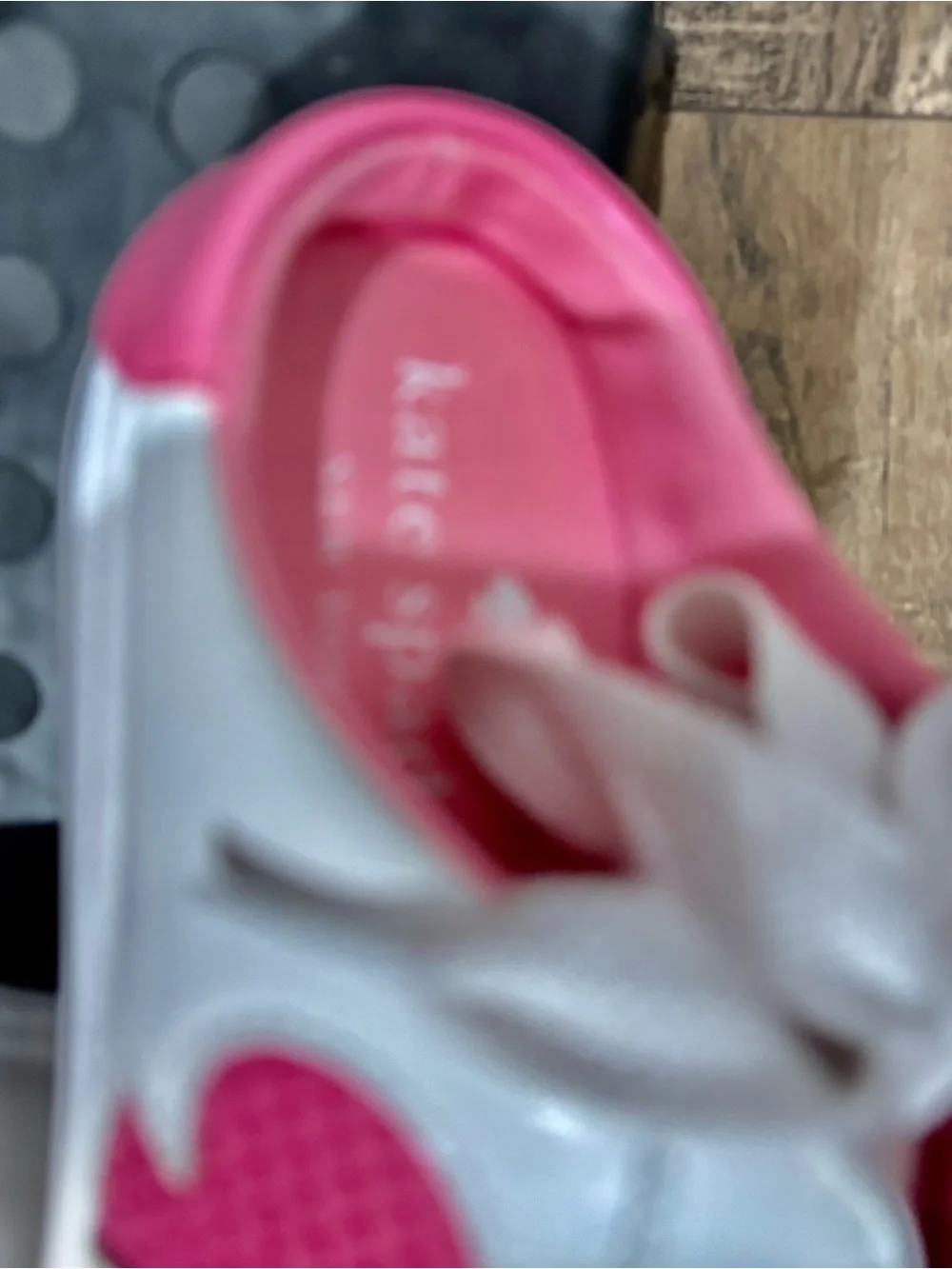 kate spade White and Pink Heart Logo Sneakers